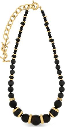 Saint Laurent Brown Black Beads Necklace