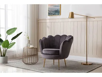 Pascal Morabito Poltrona in Velluto Antracite - DANDELION di Pascal Morabito