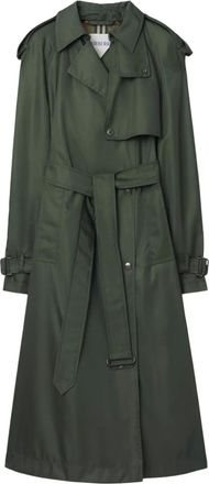 Burberry Trench in nylon con cappuccio e cintura - Verde