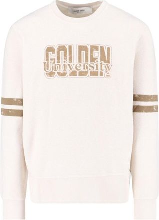 Golden Goose Logo Crewneck Sweatshirt Cream