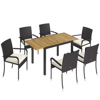 OUTSUNNY Conjunto de jard&iacute;n 150x80x76 cm crema