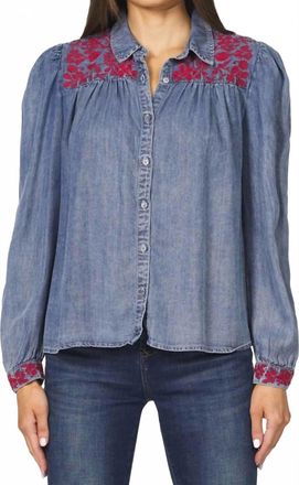 Dear John Denim Jessie Denim Top In Blue