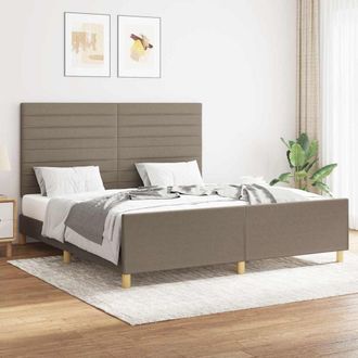 vidaXL Vidaxl Cama Sin Colch&oacute;n Tela Gris Taupe 160x200 Cm