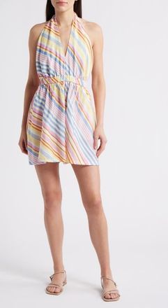 FRNCH Absato Print Halter Romper in Stripes at Nordstrom, Size X-Small