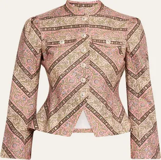 Cinq &agrave; Sept Pepper Paisley Denim Jacket