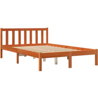 vidaXL Bed Frame without Mattress Wax Brown 140x200 cm Solid Wood Pine vidaXL