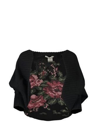 Lamberto Losani floral-jacquard cashmere cardigan - women - Cashmere - 46 - Black