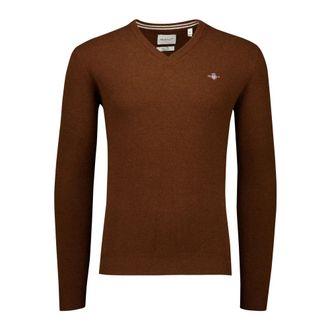 GANT Truien & Vesten, Heren, Bruin, 5Xl, Wol, Superfine Lambswool V-Neck Trui
