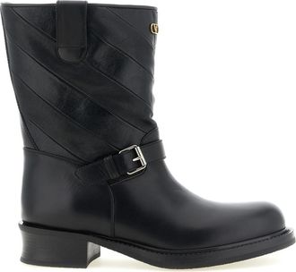 Valentino Garavani Black Logo Boots