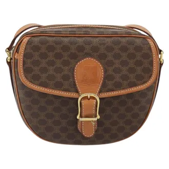 Celine Vintage Macadam Canvas Brown Canvas Backpack Bag (Pre-Owned)