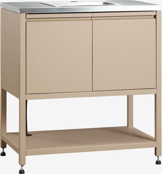Sklum M&oacute;dulo De Almacenamiento Con Fregadero Para Cocina Modular De Exterior En Acero Savona Sklum