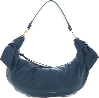 Coccinelle shoulder bag cross body bag Furoshiki Handbag puffy Smooth Leather Deep Blue