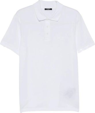Balmain Polo shirt met logo-borduring - Heren - Polos - Wit - XL - Katoen - Tops