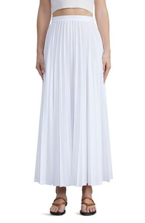 Lafayette 148 New York Pleated Poplin Skirt in White at Nordstrom