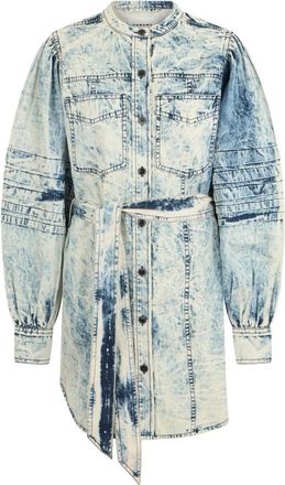 Isabel Marant Shirt Dresses, female, Blue, Size: 2XS Midi Dress in Cotton