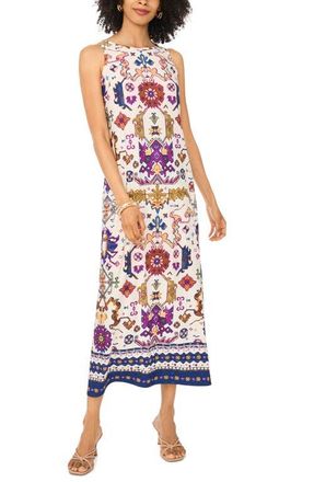 Vince Camuto Tie Print Sleeveless Maxi Dress in New Ivory at Nordstrom, Size X-Small P