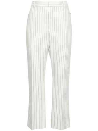 Tom Ford Pantaloni dritti a righe - Bianco