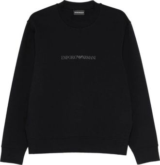 Emporio Armani Sweatshirt met logo-detail - Heren - Sweatshirts - Blauw - L - Katoen - Hoodies & sweatvesten