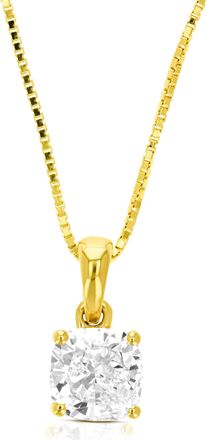 Vir Jewels 1 cttw Cushion Lab Grown Diamond Solitaire Pendant Necklace in 14K Gold with Chain For Women