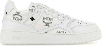 MCM White Logo Leather Sneakers