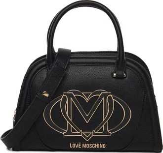 Love Moschino Borsa tote con placca logo - Nero