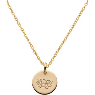 Made by Mary March Birth Flower Necklace in Gold Filled at Nordstrom, Size Medium