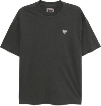Izzue logo-patch T-shirt - men - Cotton - L - Grey