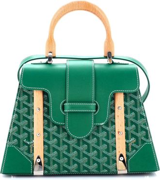 Goyard Saigon Top Handle Bag Coated Canvas with Leather PM