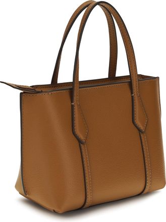 Tory Burch Womens Mini Tote Bag Perry Autumn Brown Calf Leather Shoulder