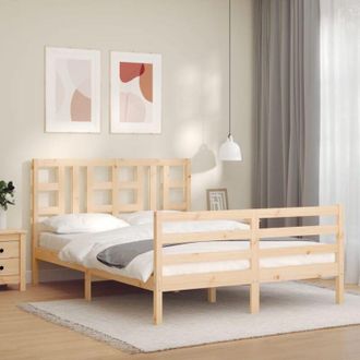 vidaXL Bed Frame without Mattress Double Solid Wood Pine Vidaxl
