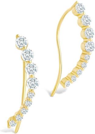 Sterling Forever Brilliant Cubic Zirconia Single Ear Crawler in Gold at Nordstrom