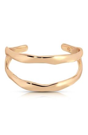 Ettika Double Open Cuff Bracelet in Gold at Nordstrom