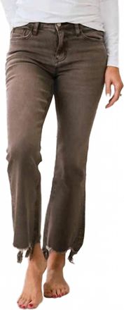 Flying Monkey Potting Soil Crop Flare Jeans In Brown