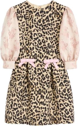 Valentino Short Dresses, female, Multicolor, XS, Crepe Couture Short Dress With Animalier Print