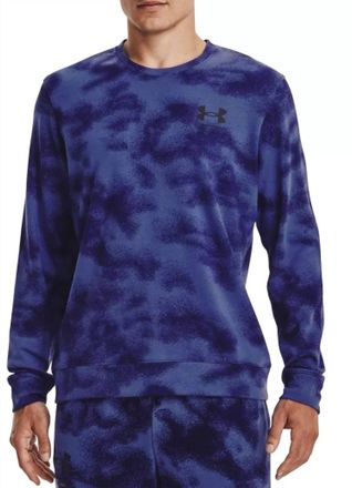 Under Armour Rival Terry Novelty Crew In Sonar Blue/black