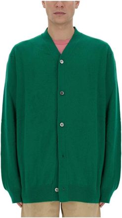 Comme Des Gar&ccedil;ons Wollen Cardigan - Heren - Vesten - Groen - S - Wol - Truien & Vesten