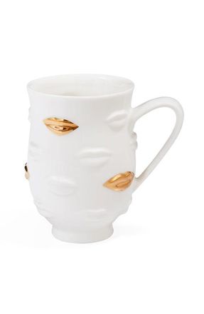 Jonathan Adler Gilded Gala Mug in White /Gold at Nordstrom