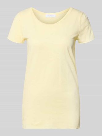 Rich & Royal T-Shirt mit Rundhalsausschnitt und Rollsaum in Hellgelb, Gr&ouml;&szlig;e XL