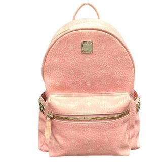 MCM Pre-owned Backpacks, female, Pink, Size: ONE SIZE Pre-owned Stark Visetos Leather Backpack