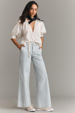 Mother Spinner Utility High-Rise Wide-Leg Jeans