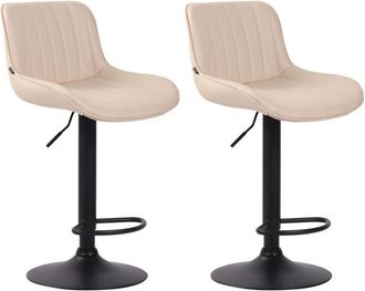 Clp Set di 2 sgabelli da bar Lentini in similpelle crema nero