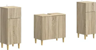 vidaXL Juego De Gabinete De Ba&ntilde;o De 2 Piezas Arnhem Roble Sonoma Vidaxl