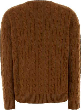 Valentino Garavani Womens Caramel Cashmere Sweater Brightcuir Exterior: Maglie