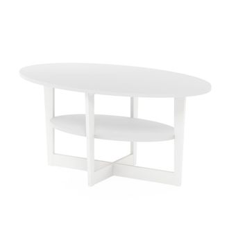 Furinno JAYA Oval Coffee Table, White