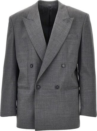 Mars&eacute;m Wool-blend double-breasted jacket Man 46
