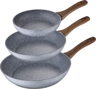 San Ignacio Set 3 Sartenes &Oslash;22 &Oslash;26 Y &Oslash;28 Daimiel, Aluminio Forjado, Inducci&oacute;n - Gris