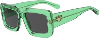 Chiara Ferragni Opvallende en gedurfde zonnebril - Dames - Zonnebrillen - Groen - 53 MM - Accessoires