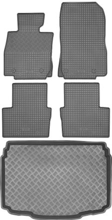 OEM Mazda Cx-3 Crossover De 2019 (juego) - Alfombrillas De Goma Para Coche + Alfombrilla Para Maletero