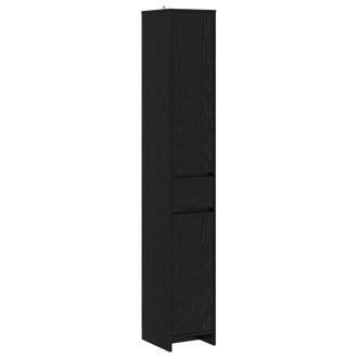 vidaXL Mueble De Cuarto De Ba&ntilde;o Roble Negro 30 X 33 X 190 Cm Vidaxl