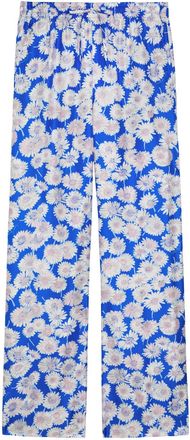 Stella McCartney Stella Mccartney Daisy Floral-print Straight-leg Silk Trousers - Blue - 40 (UK8 / S)